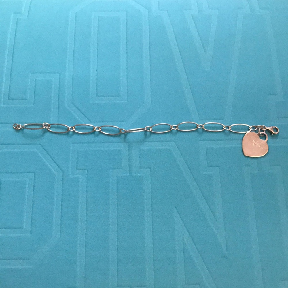 🎀925 stamped sterling bracelet w/ heart tag charm